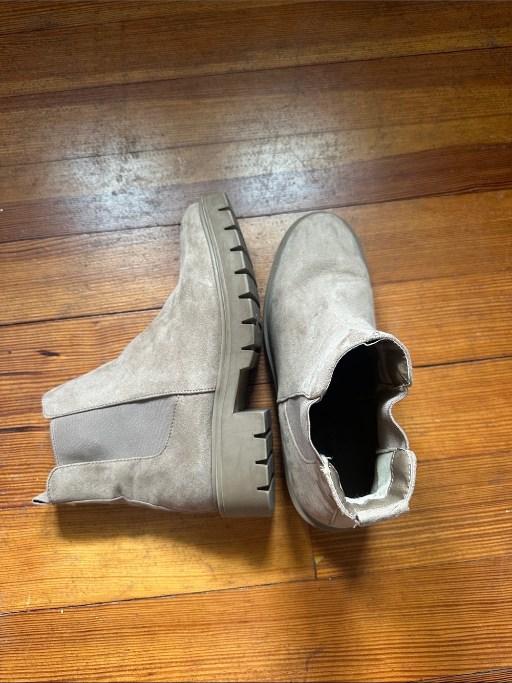 Esprit Taupe Suede Chelsea Ankle Boots